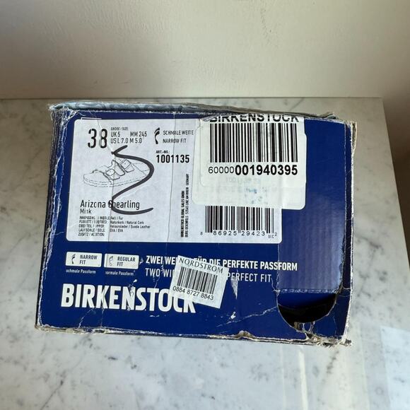 Birkenstock Arizona Shearling Suede Sandals Brown 39 Narrow (8-8.5) - Picture 8 of 8